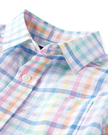 Baby And Toddler Boys Dad And Me Gingham Poplin Button Up Shirt