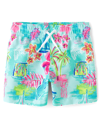 Baby And Toddler Boys Print Swim Trunks