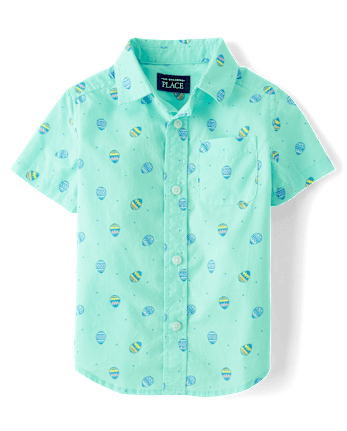 Baby And Toddler Boys Easter Egg Poplin Button Up Shirt