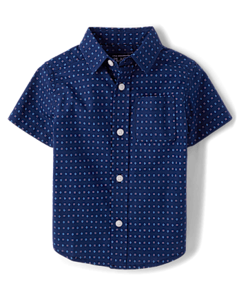 Chemise boutonnée en popeline imprimée pour bébé et tout-petit garçon