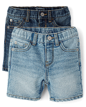 Baby And Toddler Boys Non-Stretch Denim Shorts 2-Pack