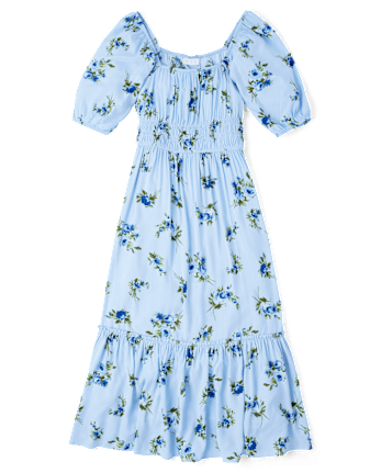 Womens Mommy And Me Floral Midi Tiered Dress