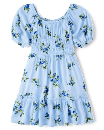 Girls Mommy And Me Floral Smocked Ruffle Dress