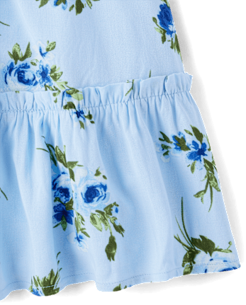 Girls Mommy And Me Floral Smocked Ruffle Dress