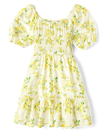 Girls Mommy And Me Floral Smocked Ruffle Dress