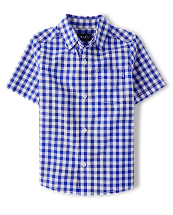 Boys Dad And Me Gingham Poplin Button Up Shirt