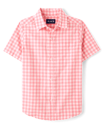 Boys Dad And Me Gingham Poplin Button Up Shirt