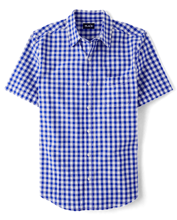 Mens Dad And Me Gingham Poplin Button Up Shirt