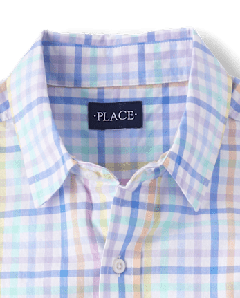 Chemise à carreaux vichy homme « Papa et moi » en popeline boutonnée