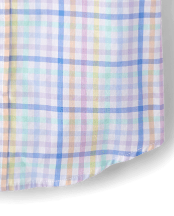 Chemise à carreaux vichy homme « Papa et moi » en popeline boutonnée