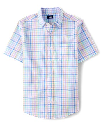 Mens Dad And Me Gingham Poplin Button Up Shirt