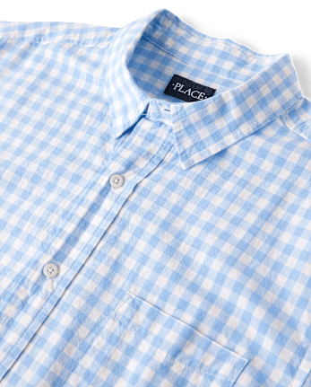 Mens Dad And Me Gingham Poplin Button Up Shirt