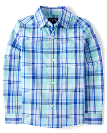Boys Dad And Me Plaid Poplin Button Up Shirt