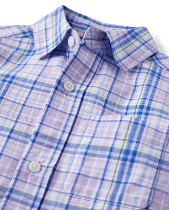 Boys Dad And Me Plaid Poplin Button Up Shirt