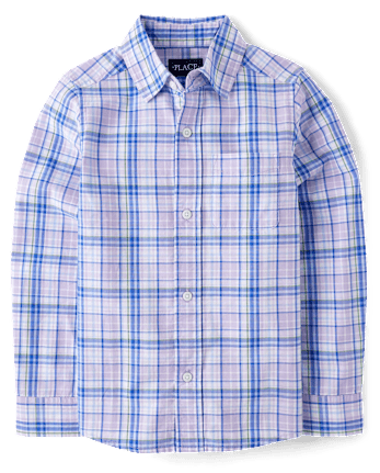 Boys Dad And Me Plaid Poplin Button Up Shirt