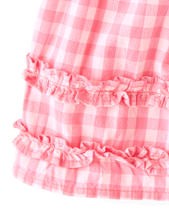 Baby Girls Mommy And Me Gingham Poplin Smocked Ruffle Dress