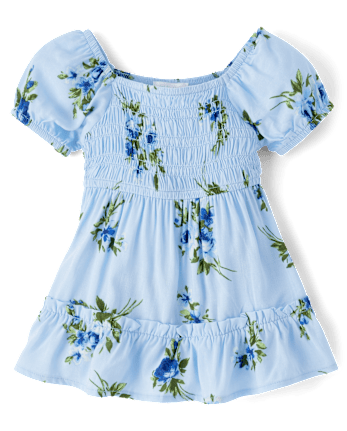 Baby Girls Mommy And Me Floral Smocked Ruffle Dress
