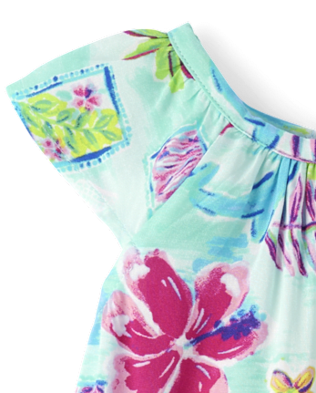 Baby Girls Matching Family Tropical Ruffle Dress