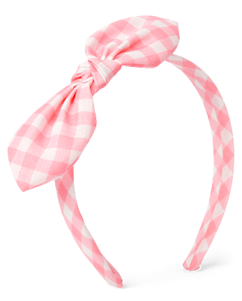 Girls Gingham Bow Headband