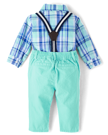 Baby Boys Dad And Me Plaid Poplin 2-Piece Outfit Set