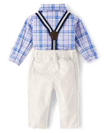 Baby Boys Dad And Me Plaid Poplin 2-Piece Outfit Set
