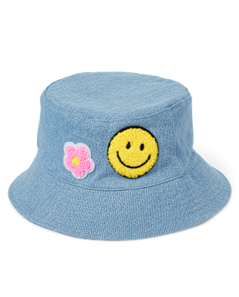 Girls Embroidered Icon Bucket Hat