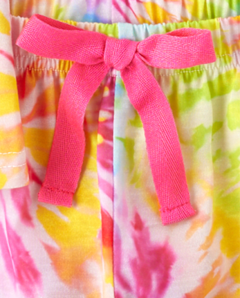 Pyjama tie-dye arc-en-ciel pour filles