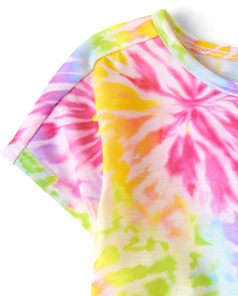 Pyjama tie-dye arc-en-ciel pour filles