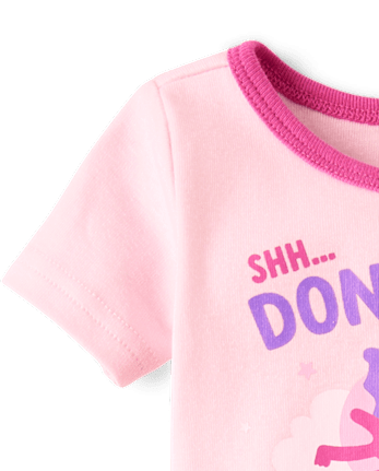 Pyjamas en coton ajustés pour bébés et petites filles, motif monstre