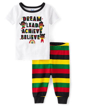 Baby And Toddler Girls Matching Family Black History Snug Fit Cotton Pajamas