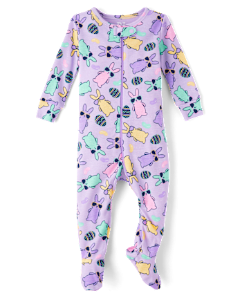 Baby And Toddler Girls Matching Family Bunny Snug Fit Cotton Footed One Piece Pajamas