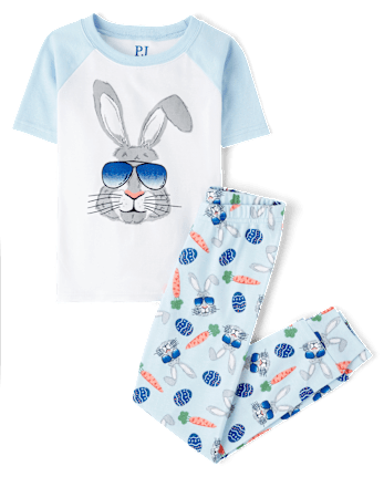 Boys Bunny Sunglasses Snug Fit Cotton Pajamas