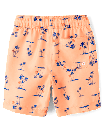 Boys Print Swim Trunks