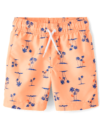 Boys Print Swim Trunks