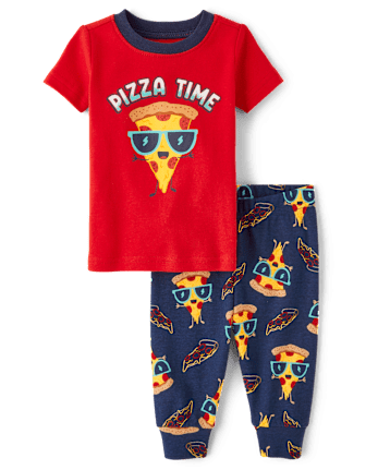 Baby And Toddler Boys Pizza Time Snug Fit Cotton Pajamas