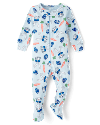 Pyjama une pièce en coton ajusté avec lunettes de soleil lapin pour bébé et tout-petit garçon