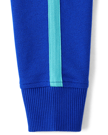 Boys Side Stripe French Terry Zip Up Hoodie