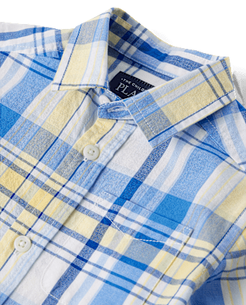 bébé et tout-petit, garçon Dad And Me à carreaux Poplin Button Up Shirt