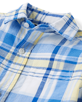 Boys Dad And Me Plaid Poplin Button Up Shirt