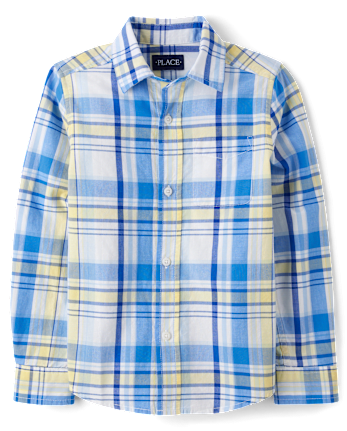 Boys Dad And Me Plaid Poplin Button Up Shirt