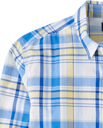 Chemise à carreaux en popeline boutonnée pour homme, motif papa et moi