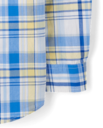 Chemise à carreaux en popeline boutonnée pour homme, motif papa et moi