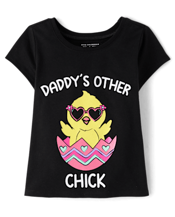 Baby And Toddler Girls Easter Daddy's Chick Graphic Tee