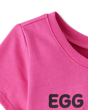 T-shirt graphique assorti pour bébés et petites filles, motif chasse aux œufs de Pâques en famille