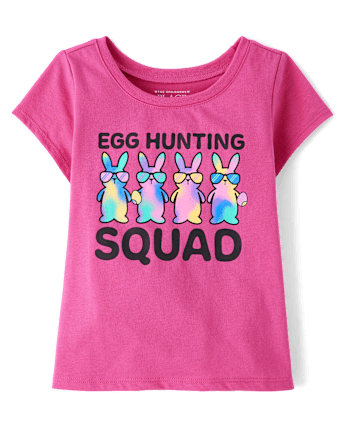 Baby And Toddler Girls Matching Family Easter Egg Hunting Squad Graphic Tee