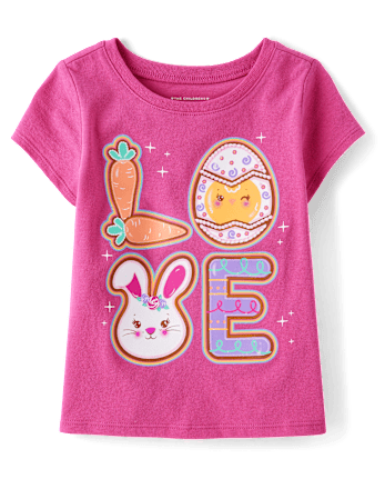 Baby And Toddler Girls Love Easter Cookies Graphic Tee