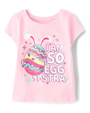 Baby And Toddler Girls Easter So Eggstra Graphic Tee