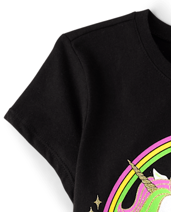 Girls St. Patrick's Day Unicorn Graphic Tee
