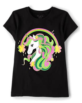 T-shirt graphique licorne de la Saint-Patrick pour filles