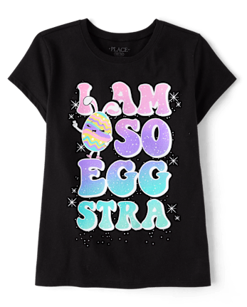 Girls Easter Eggstra Graphic Tee